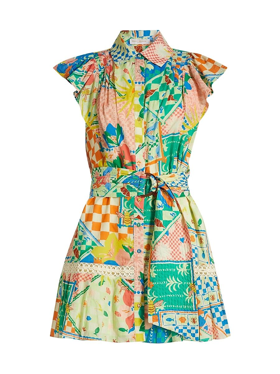 Women's Garden Marceline Belted Minidress - Garden Print - Size XL