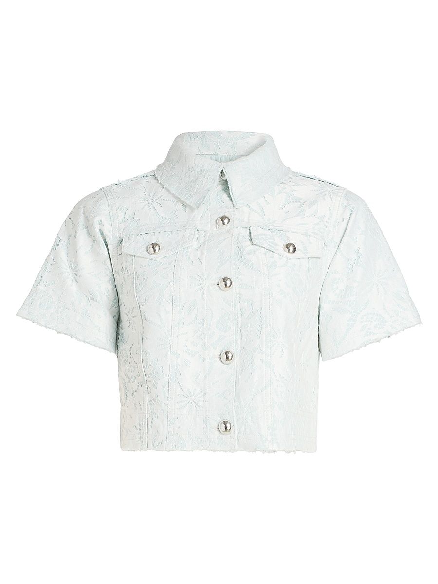 Women's Winnie Hibiscus Lace Jacket - Blue Breeze Lace - Size XS