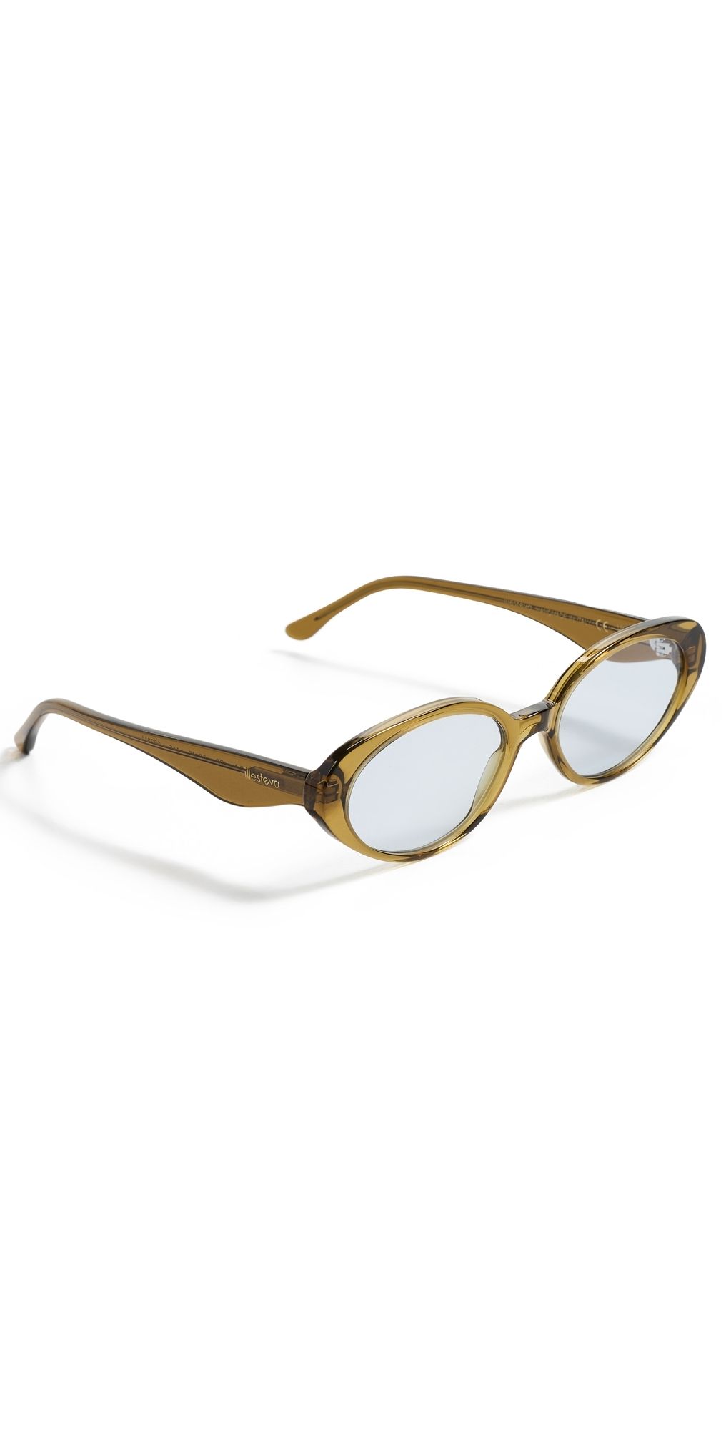 Illesteva Sheila Sunglasses Moss/Light Blue Flat One Size