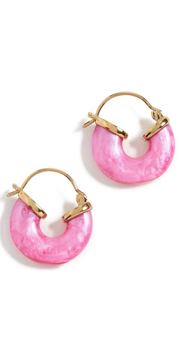 Anni Lu Petit Swell Hoops Pink Lotus One Size