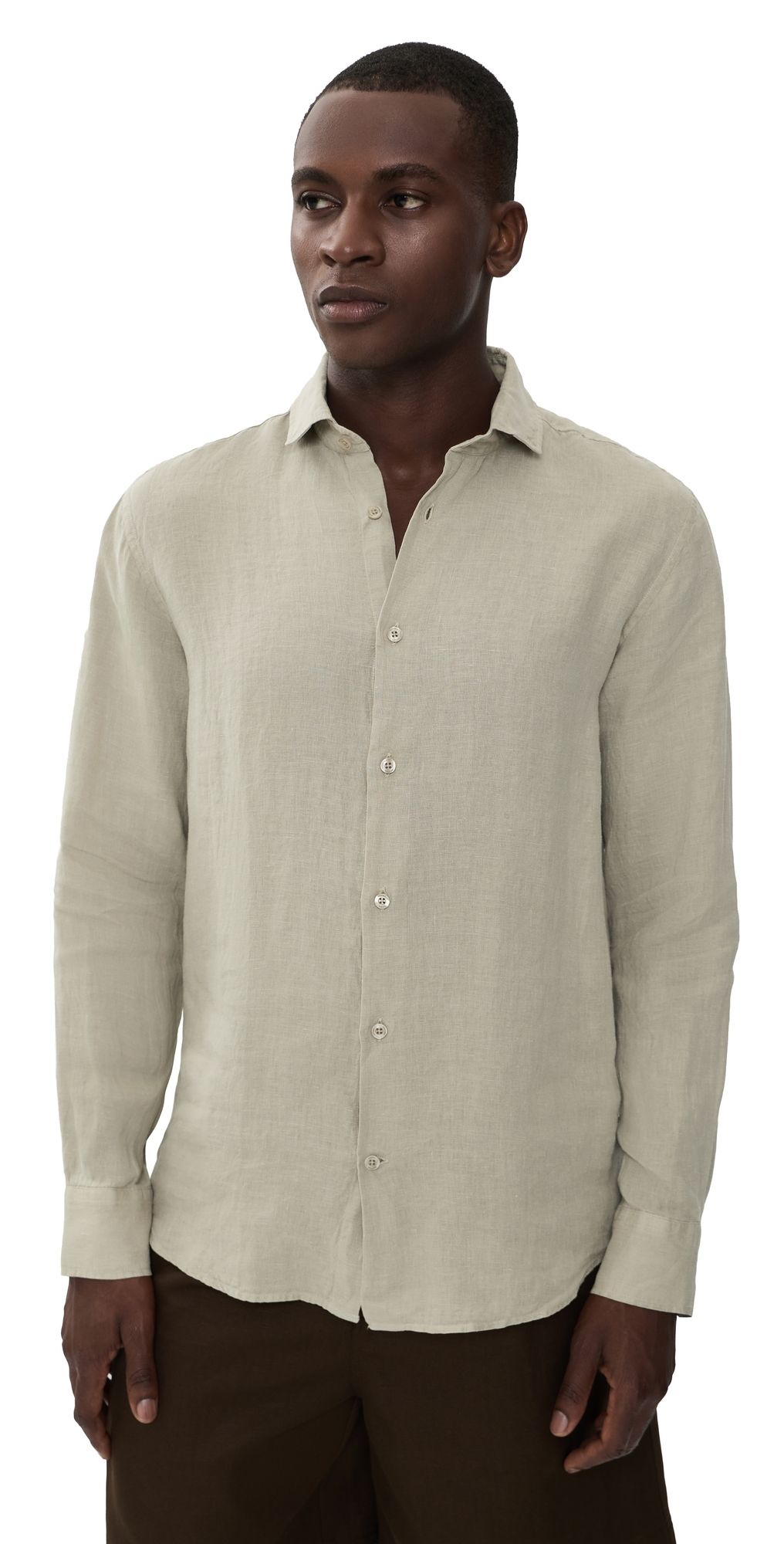 Frescobol Carioca Antonio Linen Shirt Palm Green S