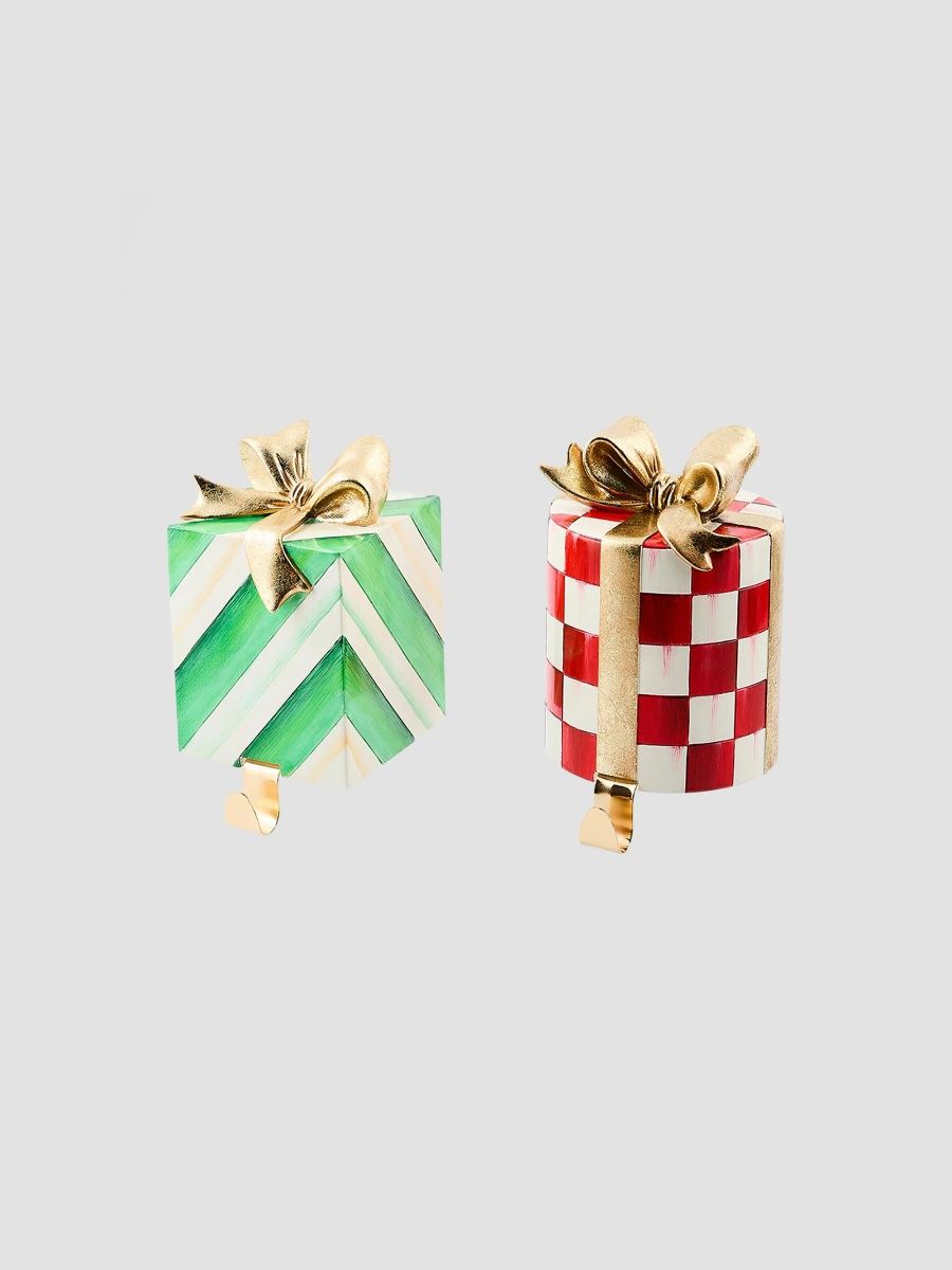 MacKenzie-Childs Check It Out 2-Piece Gift Stocking Holder Set