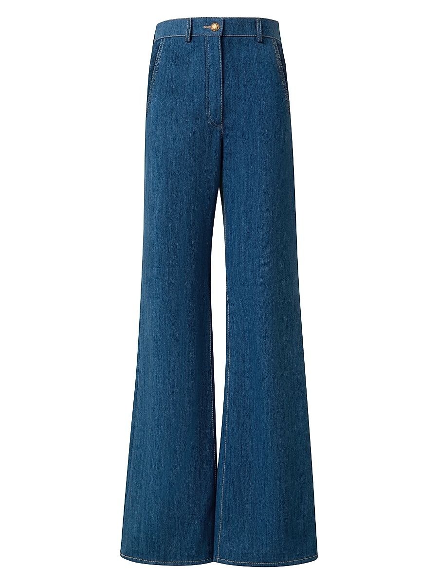 Women's Celia Stretch Cotton Boot-Cut Jeans - Medium Blue Denim - Size 8