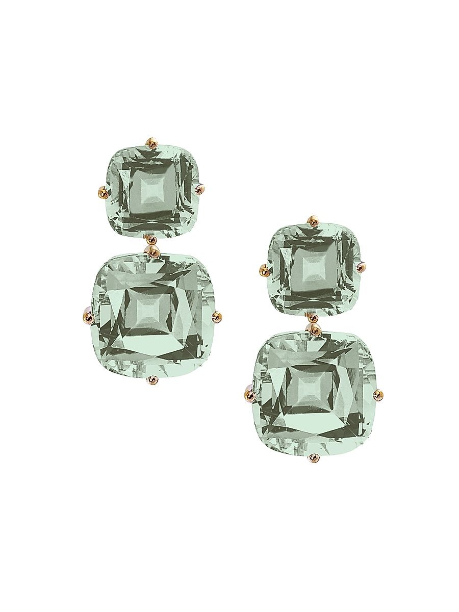 Women's Gossip 18K Yellow Gold & Prasiolite Drop Earrings - Prasiolite