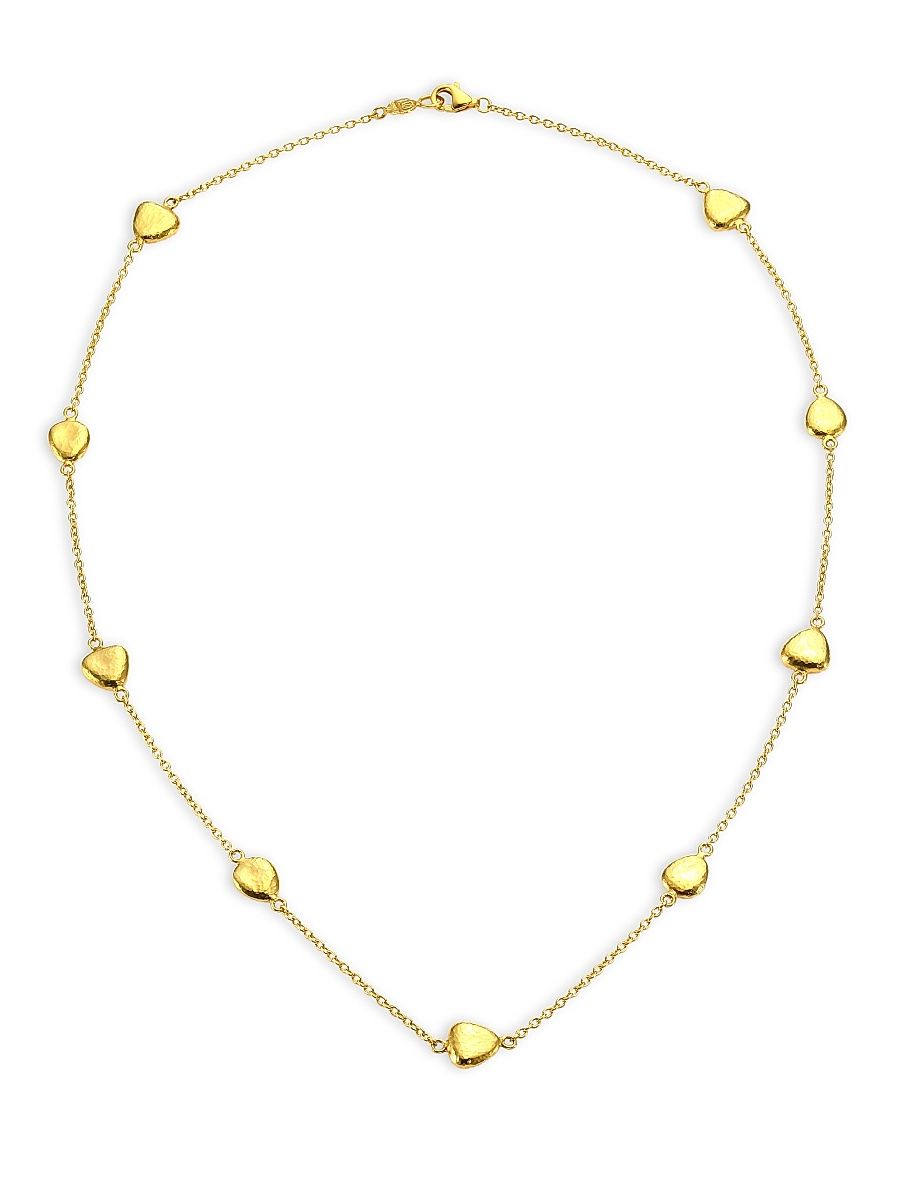Women's 22K Gold Pebble Station Necklace - Gold