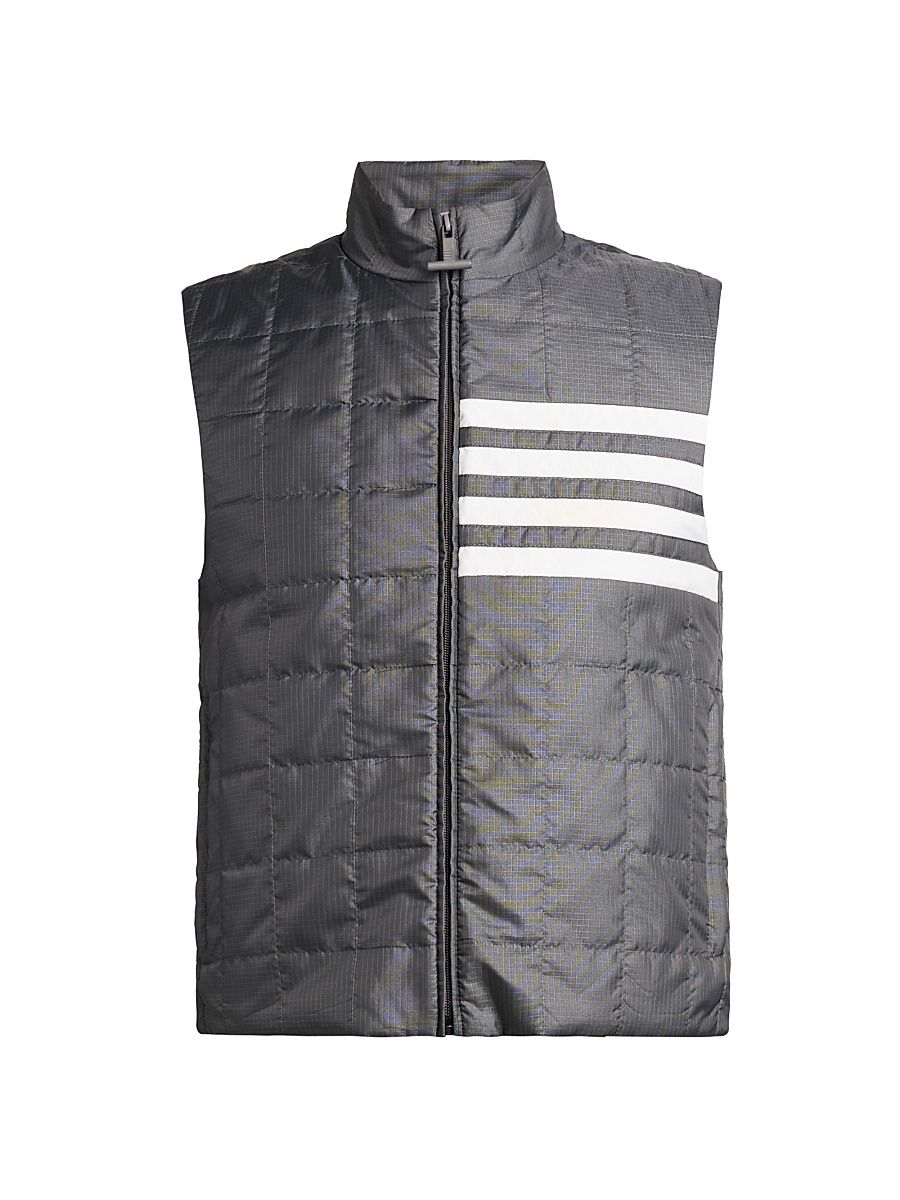 Men's 4-Bar Shiny Ripstop Liner Vest - Dark Grey - Size Medium