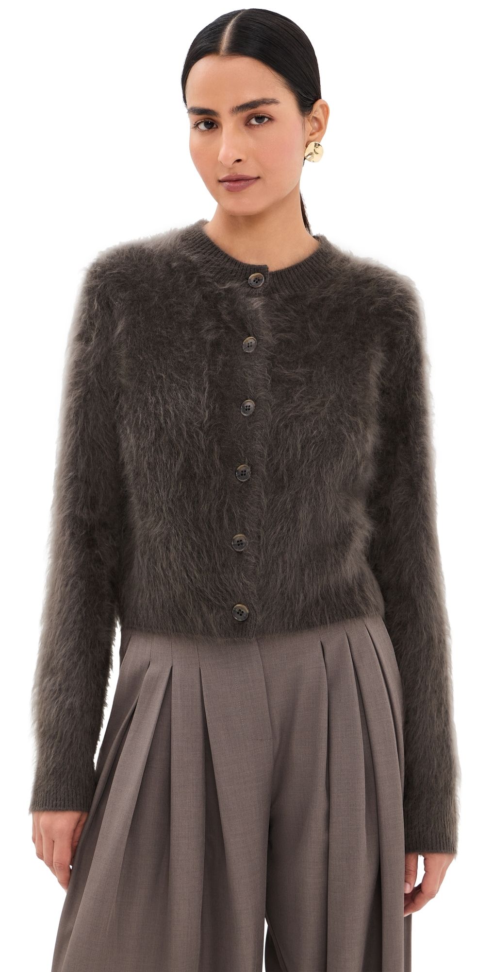 LISA YANG Azalea Cashmere Cardigan Dark Fern Brushed 0