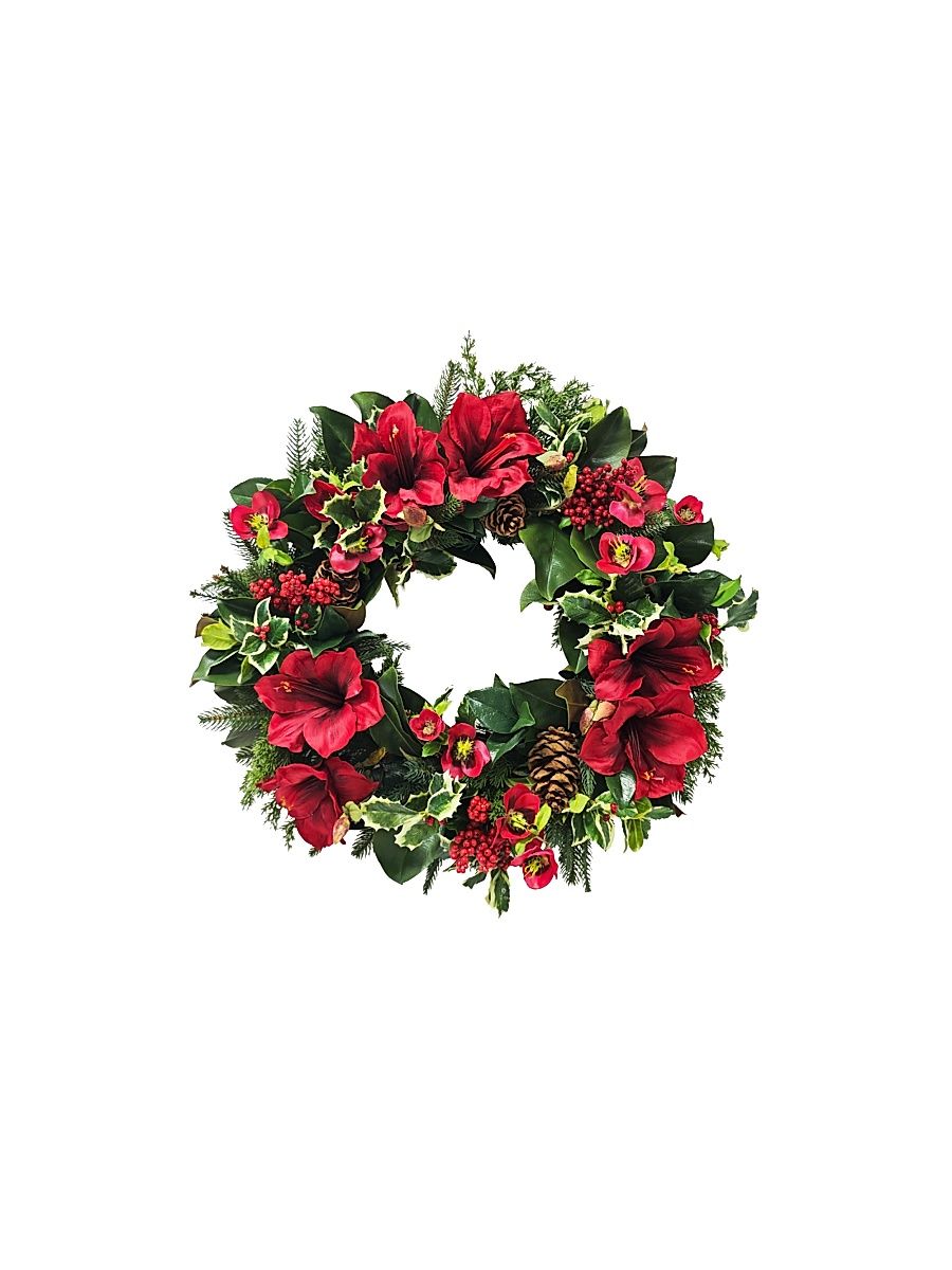 Artificial Amaryllis Wreath