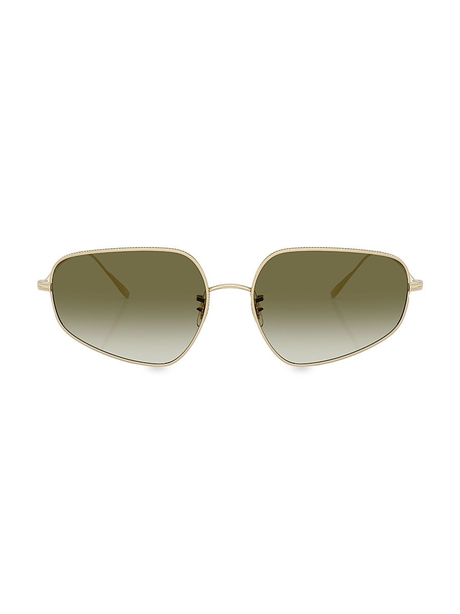 Women's Eylla 57MM Geometric Sunglasses - Gold Olive