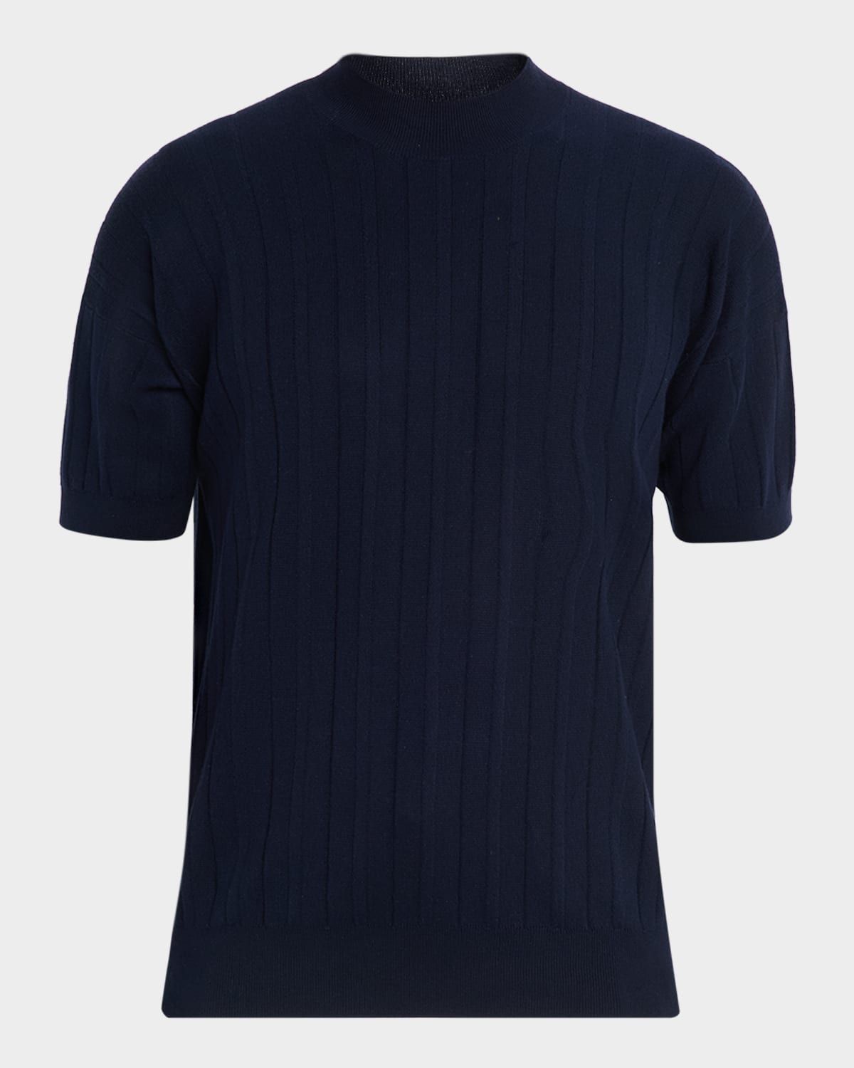 Men & apos;s Cotton Rib Short-Sleeve Crewneck Sweater