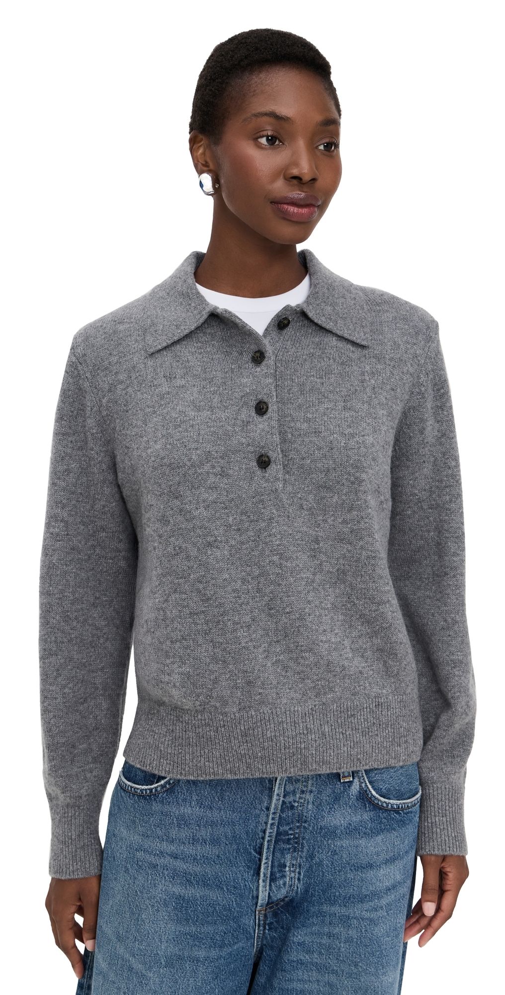 Sold Out NYC The Cashmere Polo in Heather Grey Heather Grey L