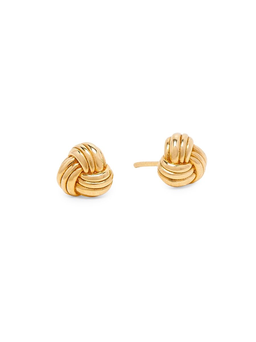 Women's Knot 18K-Gold-Plated Sterling Silver Stud Earrings - Yellow Gold