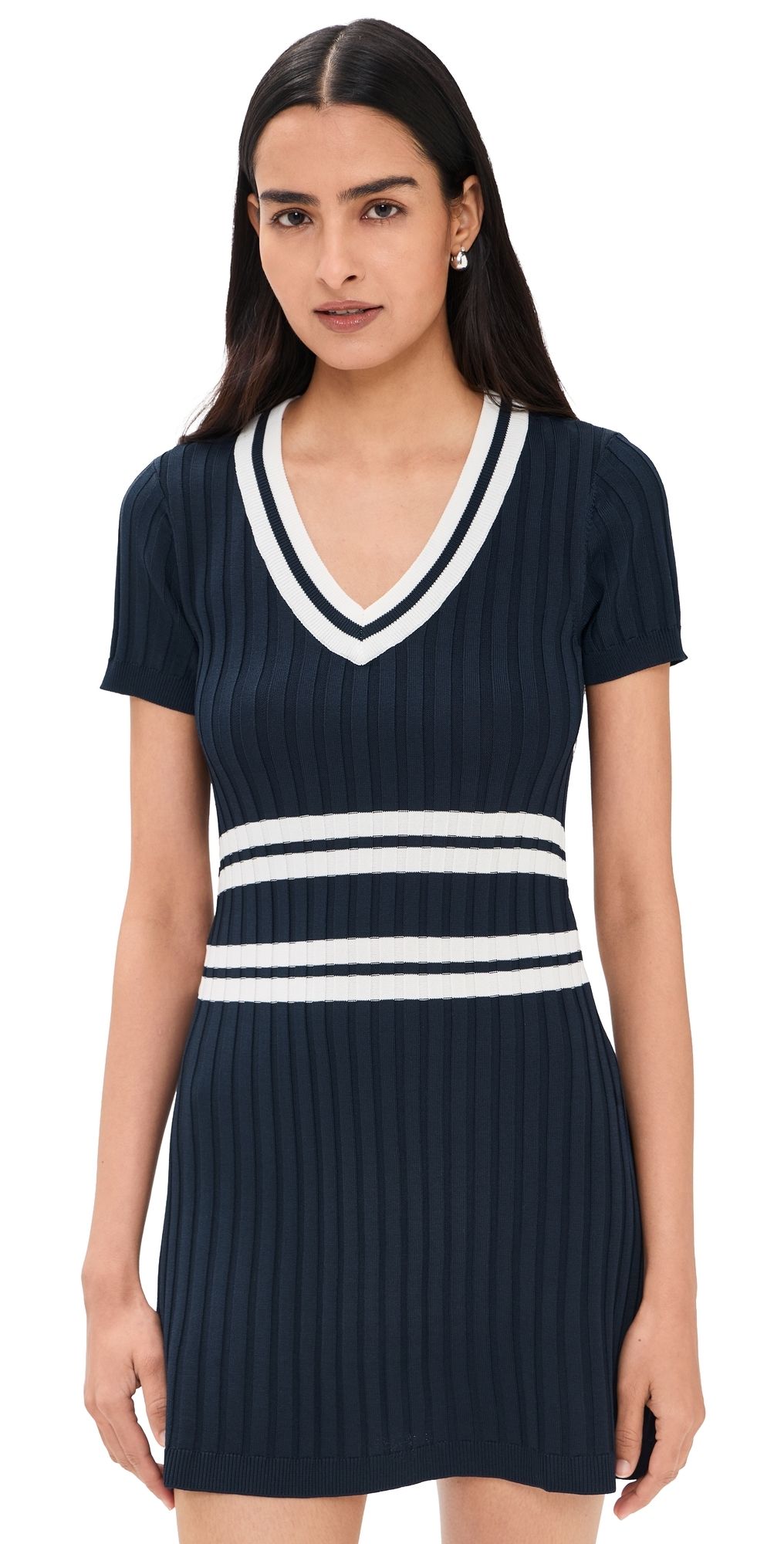 Rowing Blazers Knit Pleated Dress Navy XS