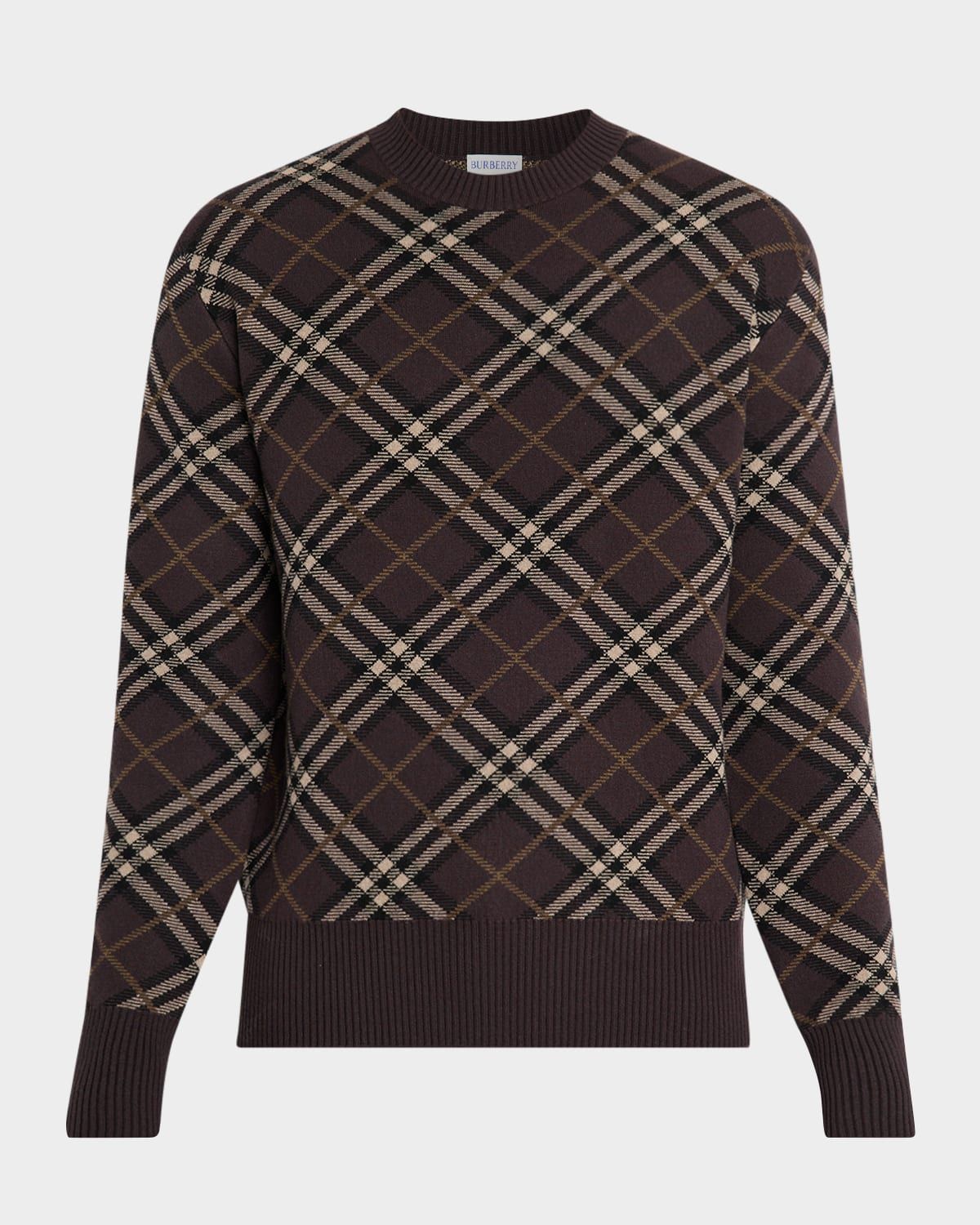 Men & apos;s Gregory Check Wool and Cashmere Crewneck Sweater