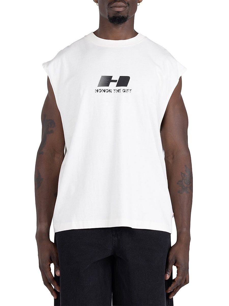 Men's The Frequency Cotton Jersey Tank - White - Size XXL