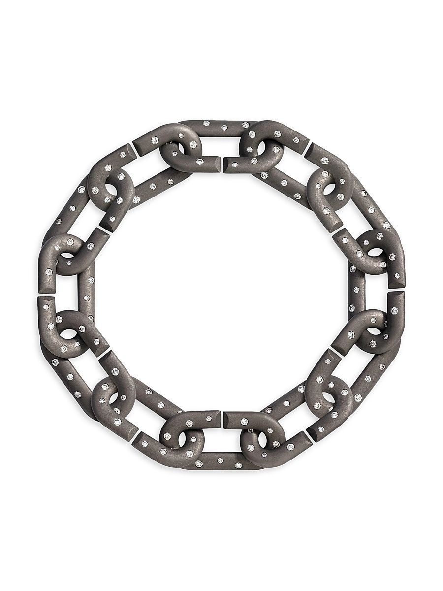 Women's Mon Jeu Titanium & Diamond Chain Bracelet - Titanium