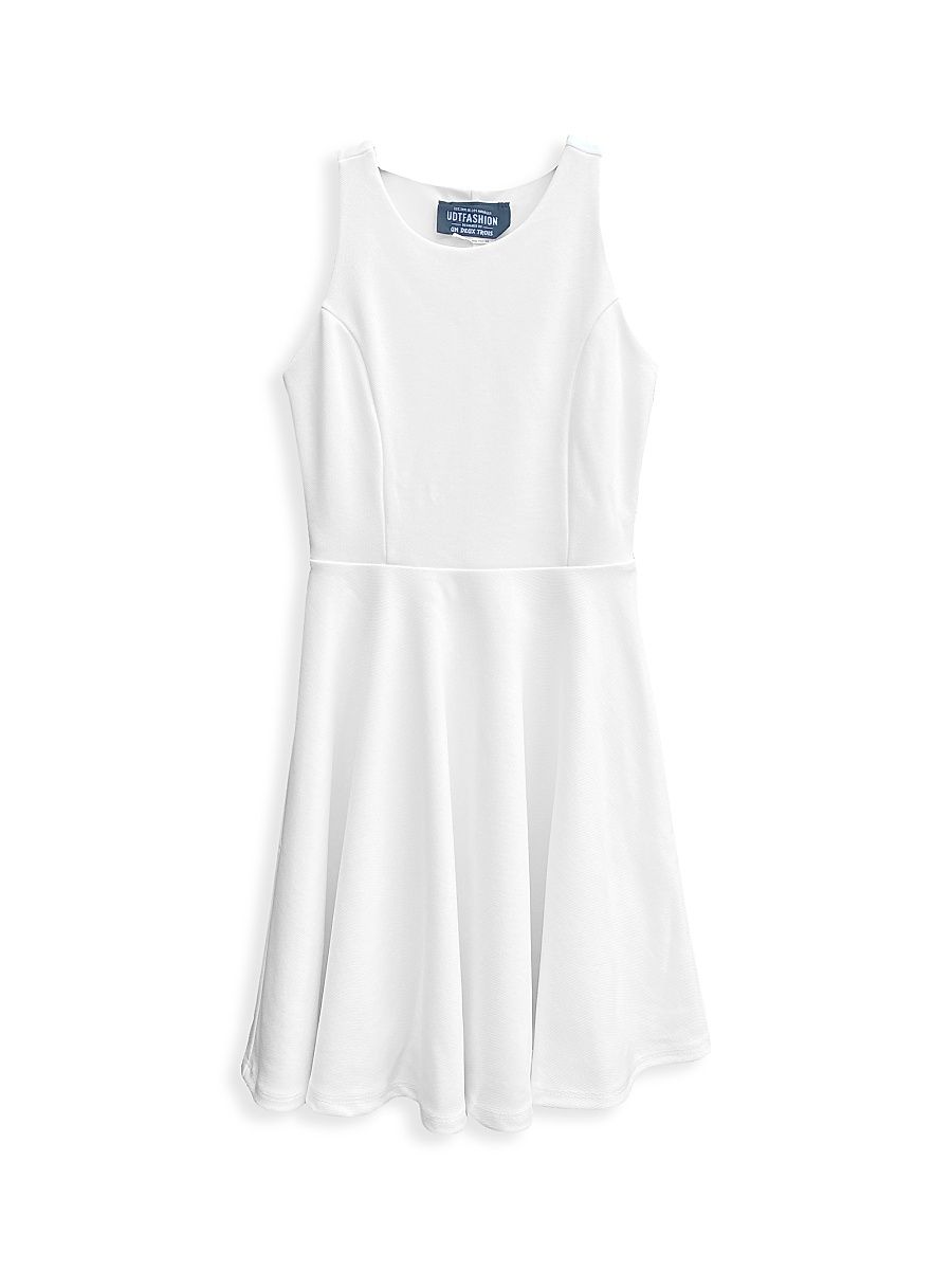 Girl's Textured Racerback Dress - Ivory - Size 16
