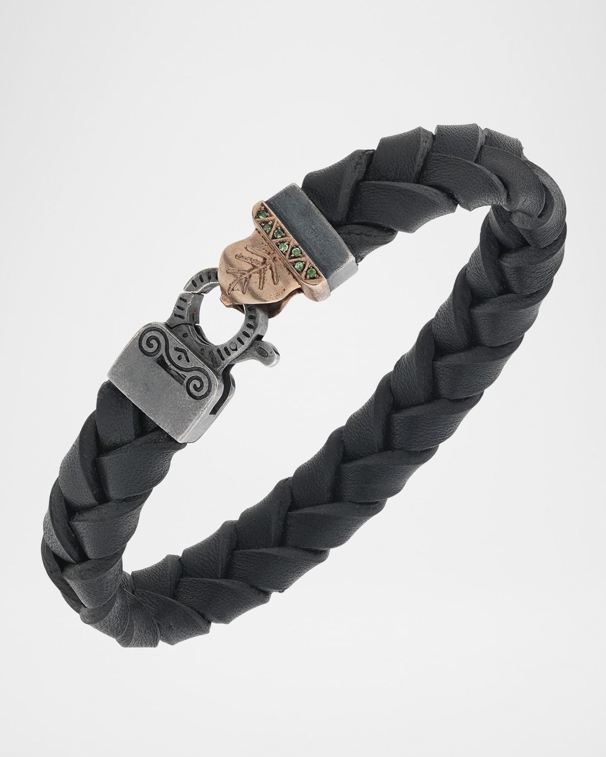 Men & apos;s Flaming Tongue Wide Leather Bracelet