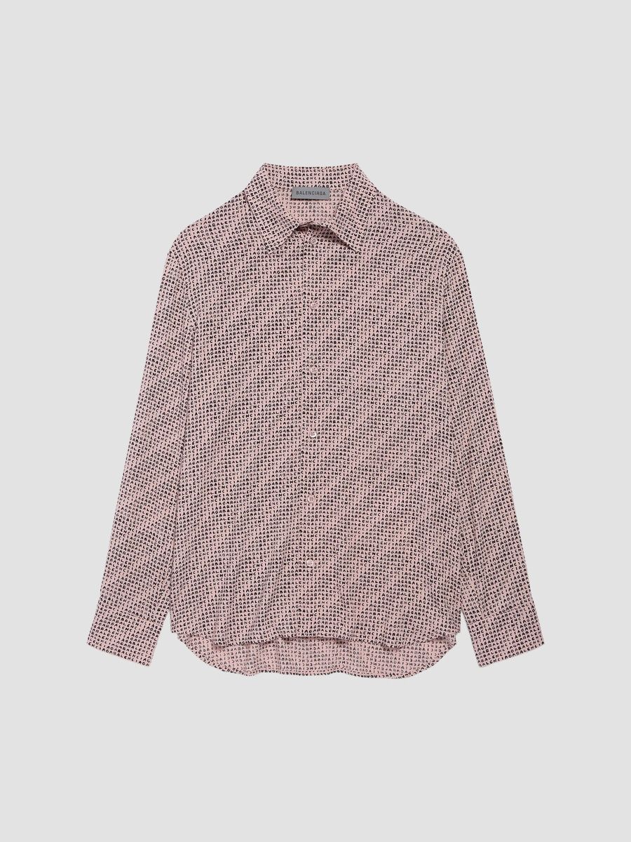 Balenciaga Women's Monogram Shirt - Dusty Pink Black - Size 6