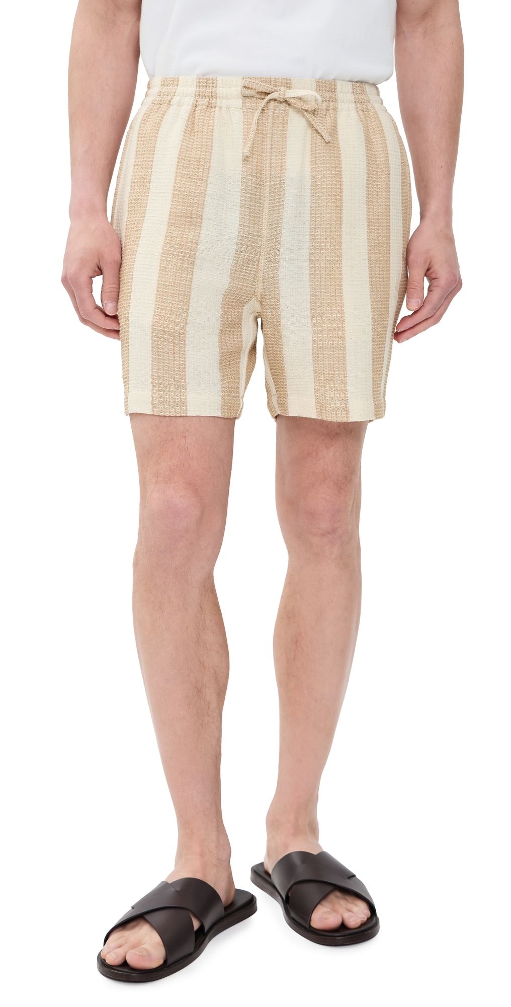 Kardo Olbia Handloom Striped Shorts Tan XXL