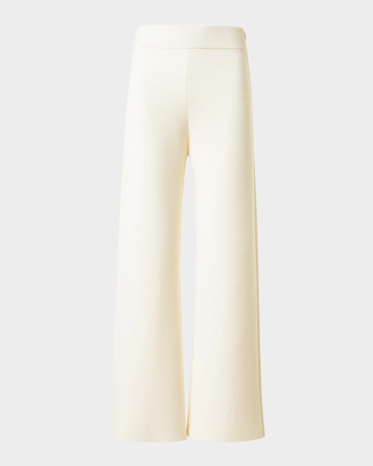 Merino Wool Milano Knit Straight-Leg Ankle Pants