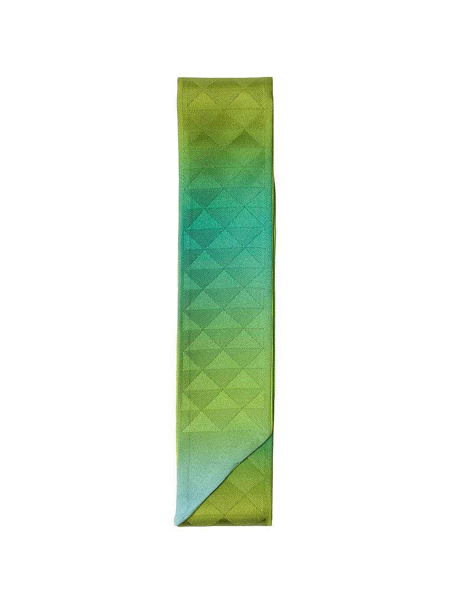 Women's Skinny Printed Silk Twill Rectangular Scarf - Yellow