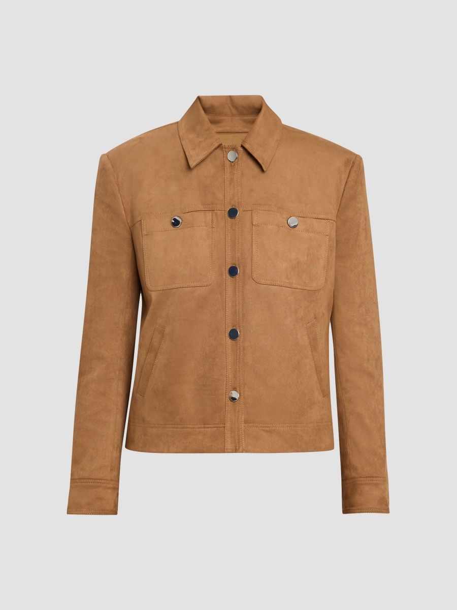 Toccin Women's Isalya Vegan Suede Jacket - Cedar - Size 12