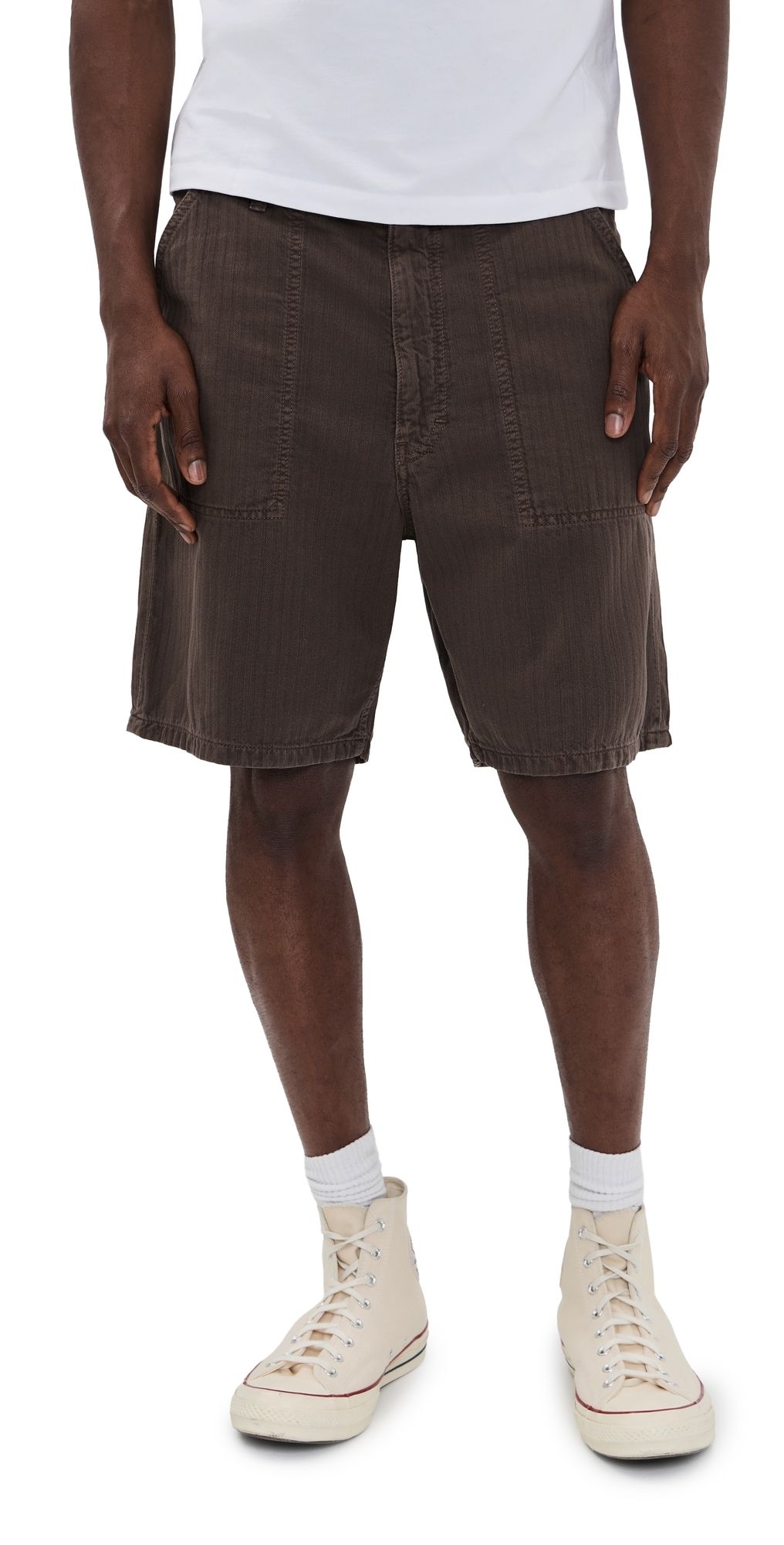 Jeanerica Genua Worker Chino Shorts 8 Chevron Brown 33