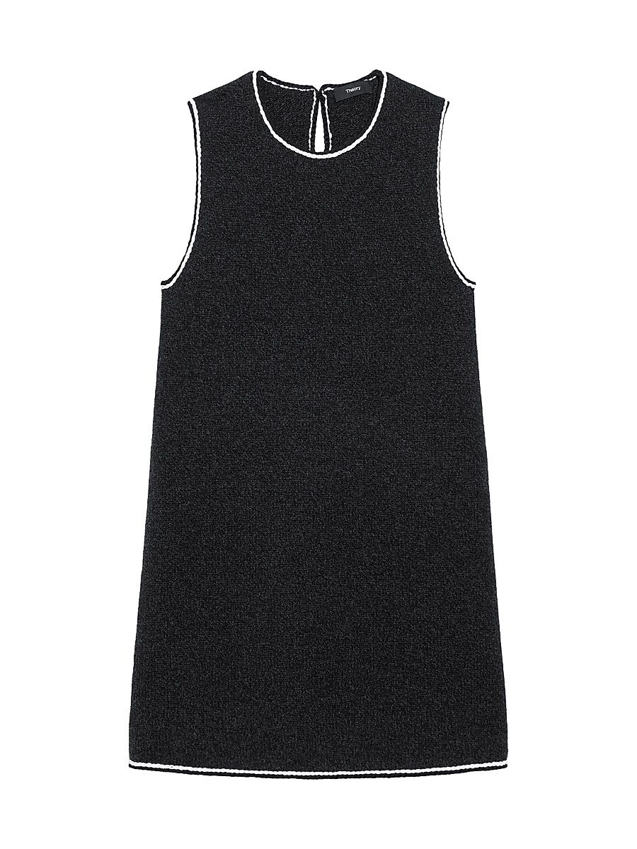 Women's Felted Tweed Sheath Dress - Black Multi - Size Large