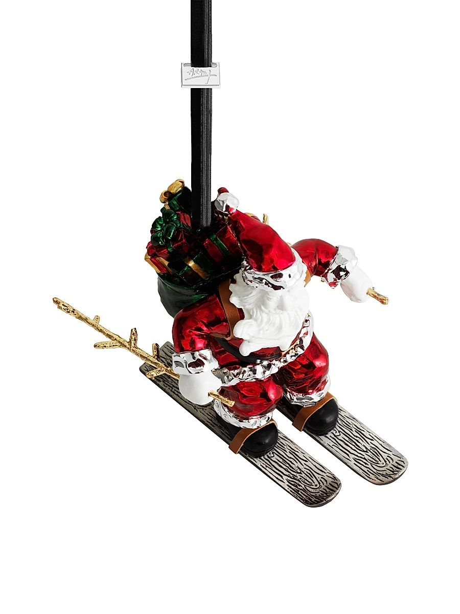 Skiing Santa Ornament