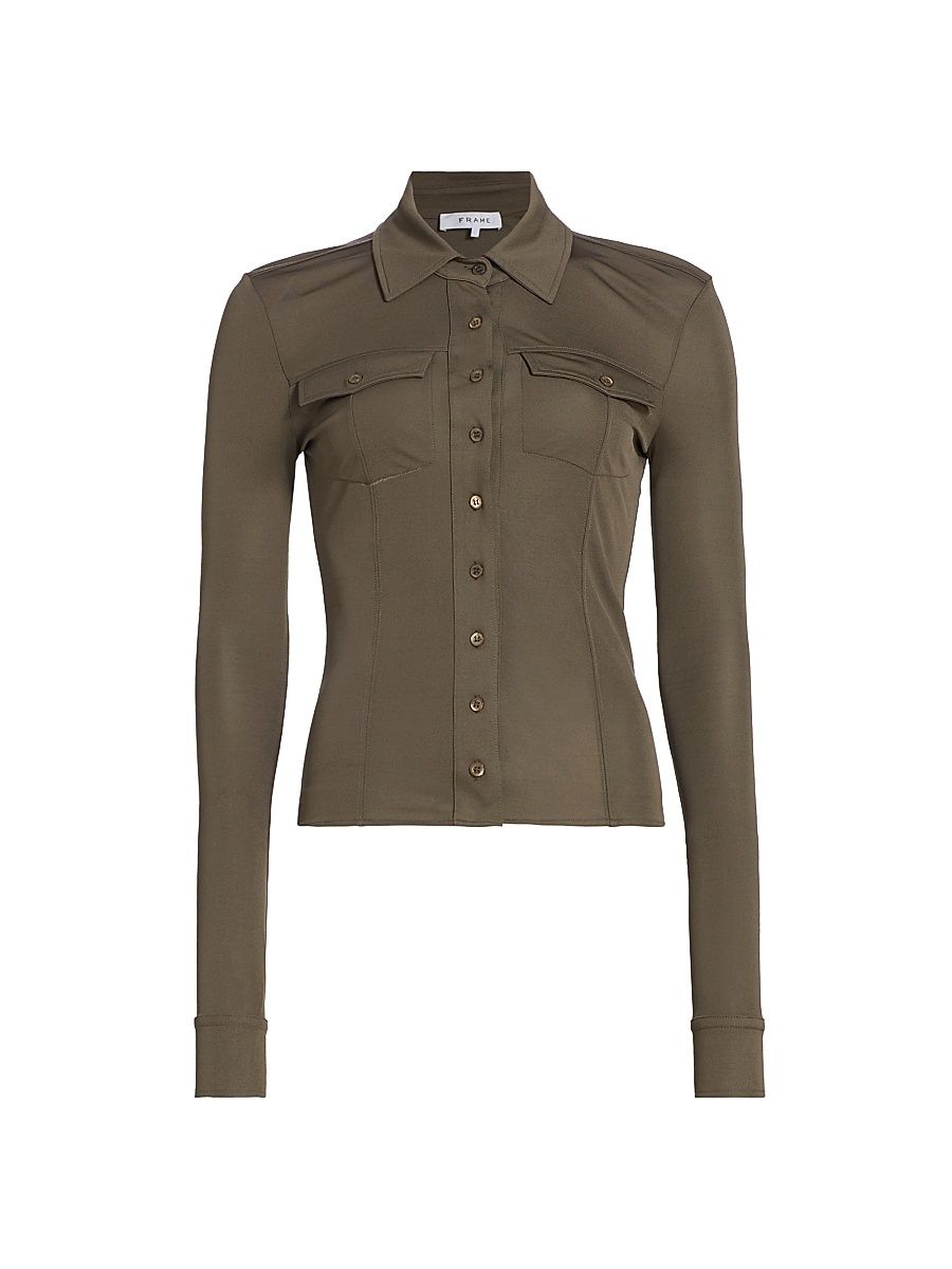 Women's Jersey Fitted Shirt - Earth - Size XS