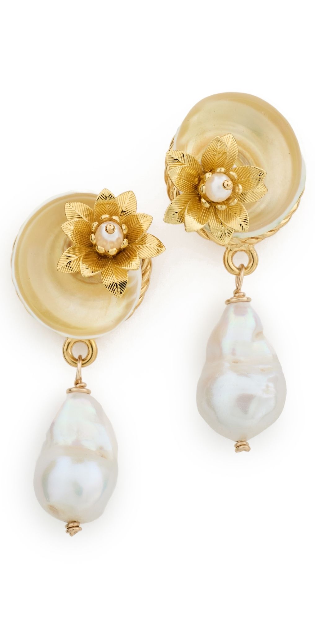 Brinker + Eliza Coconut Drift Earrings Pearl/Shell One Size