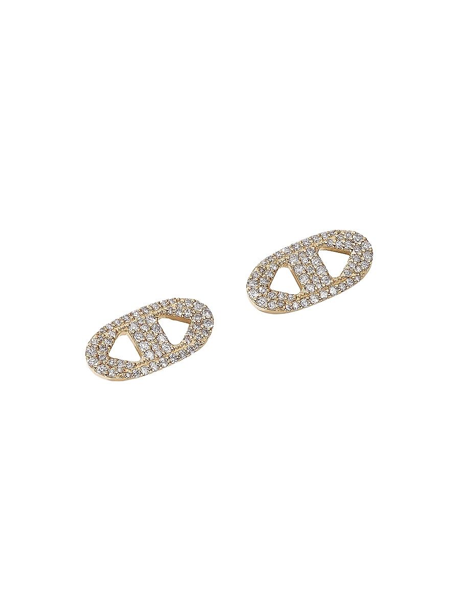 Women's Flawless Mega Malibu 14K Yellow Gold & Diamond Stud Earrings - Yellow Gold