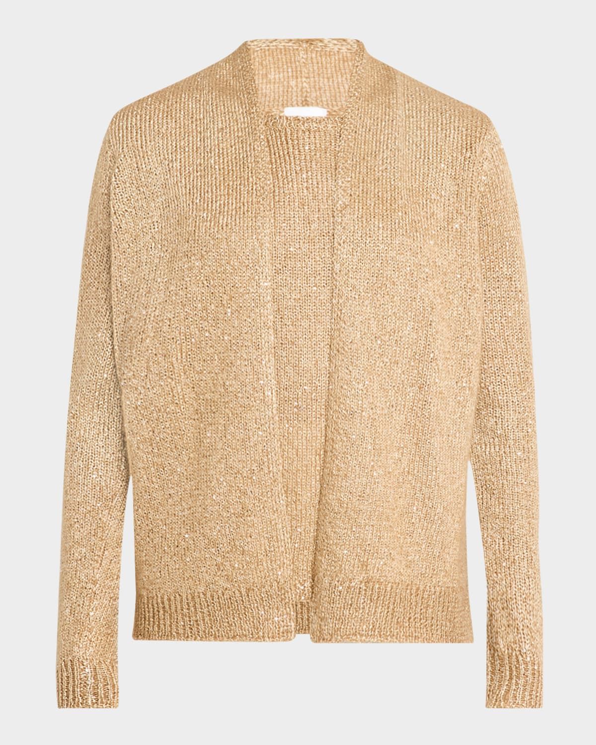 Cashmere Open-Front Sequin Cardigan