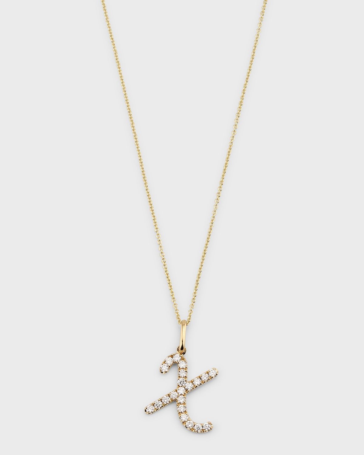 14k Diamond Pave Initial Necklace