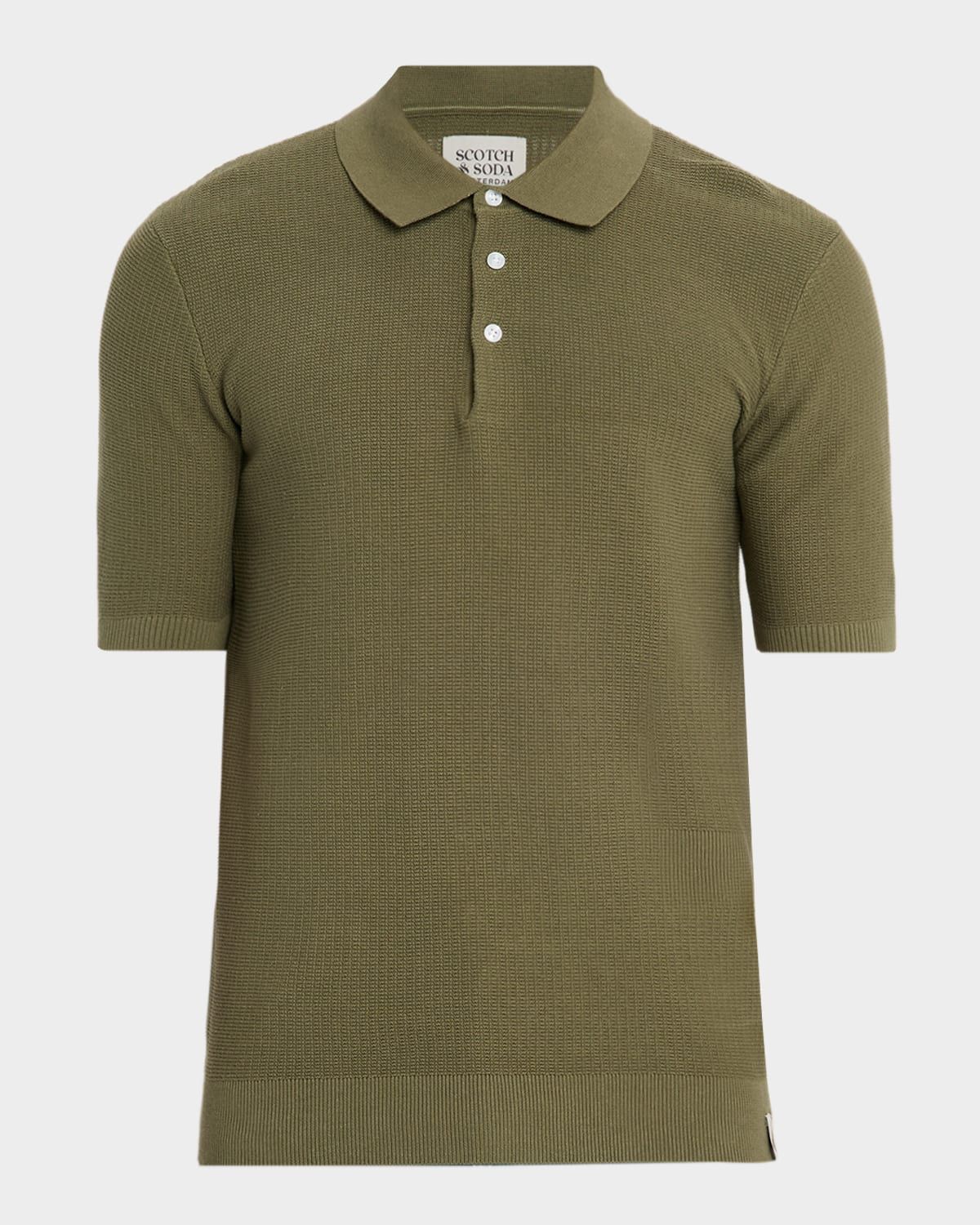 Men & apos;s Structure-Knit Polo Shirt
