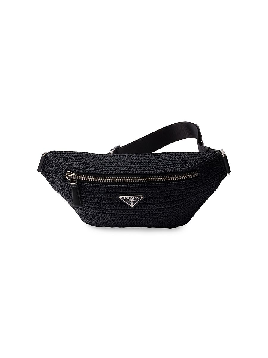 Men's Crochet Belt Bag - Black
