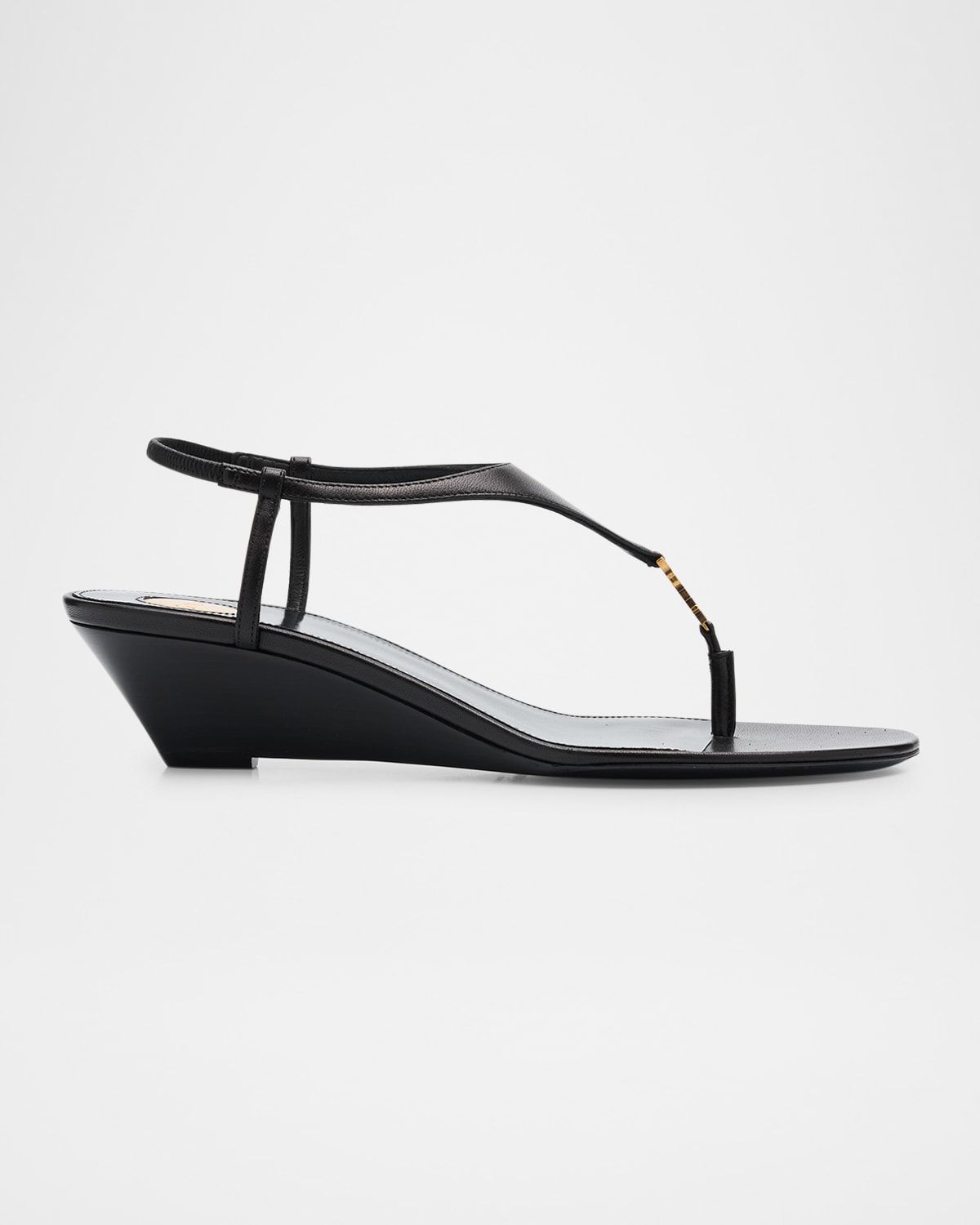 Cassandra Leather YSL Wedge Sandals