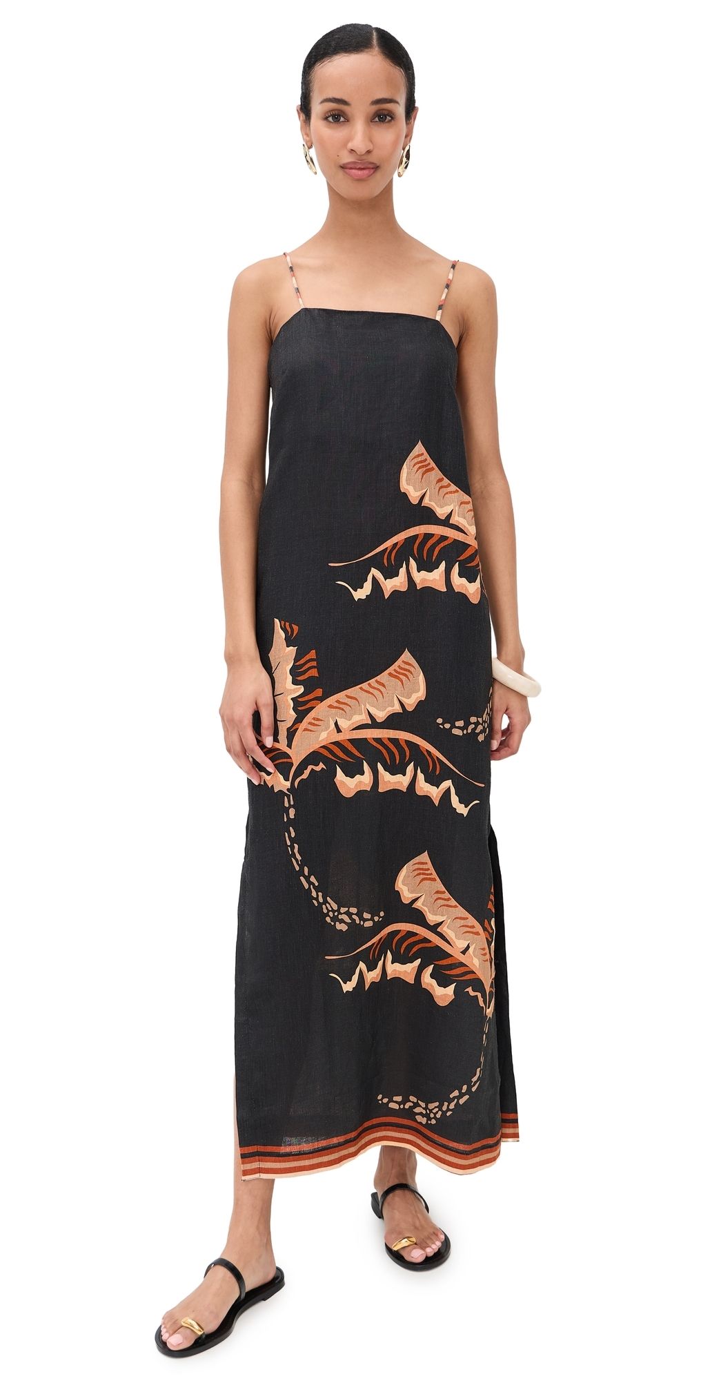 Las Sureñas Long Dress Bali Tiger Palms XS