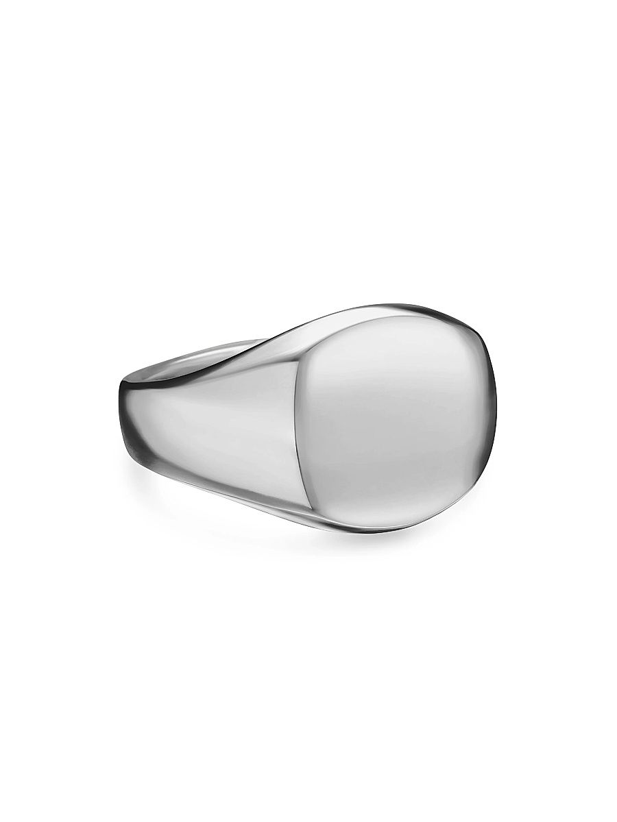 Men's Streamline Pinky Ring in Sterling Silver, 13MM - Silver - Size 9