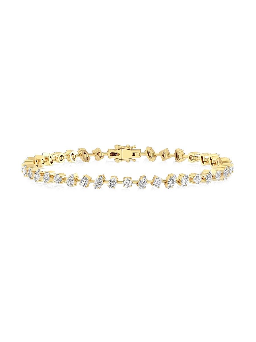 Women's 14K Yellow Gold & Multi-Cut 3.60 TCW Diamond Station Bracelet - Yellow Gold