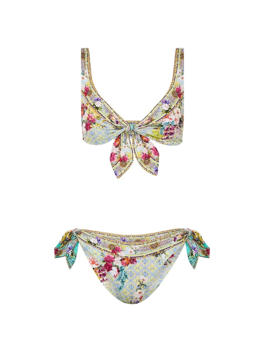 Camilla Women's Floral Reversible Tie Bikini - Gardens Of Queluz - Size Small
