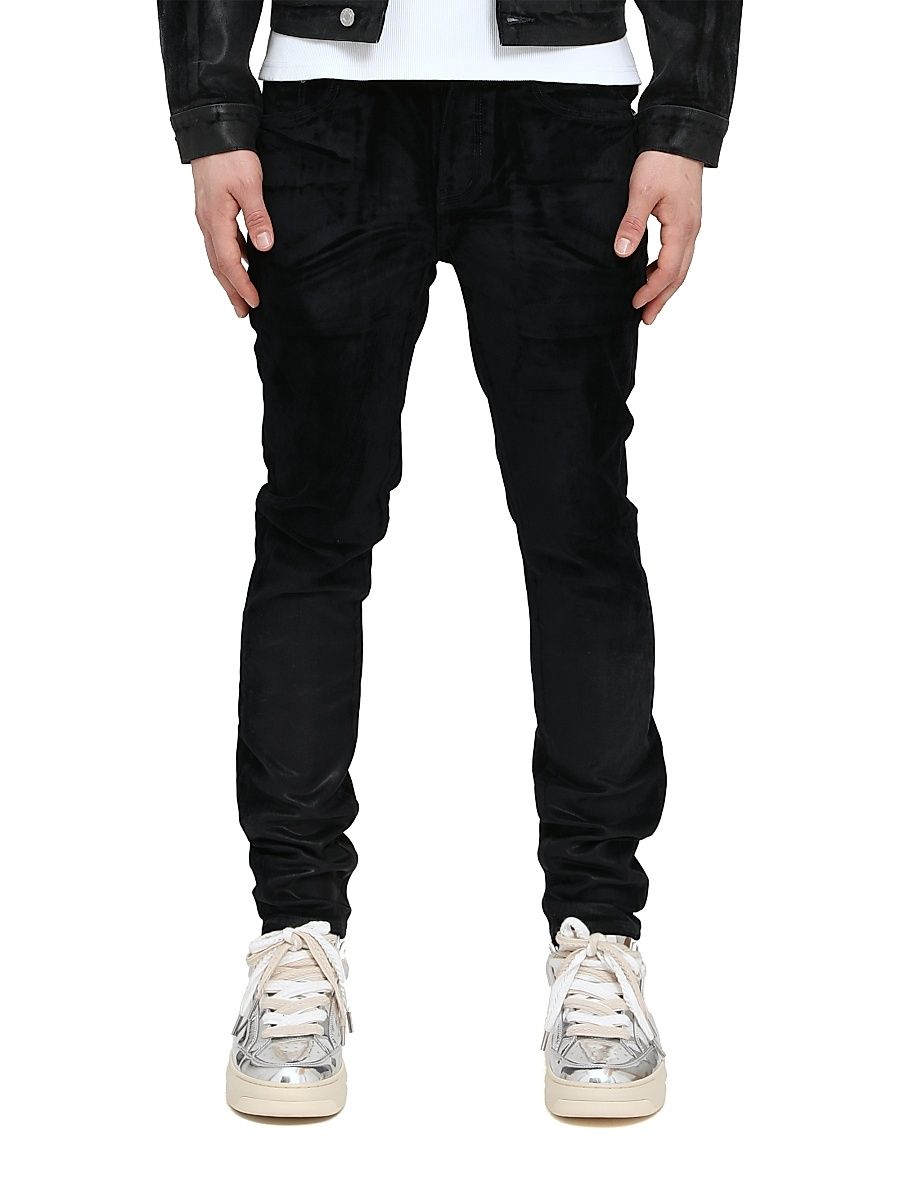 Men's Flock Dipped Stretch-Cotton Skinny Jeans - Navy - Size 40