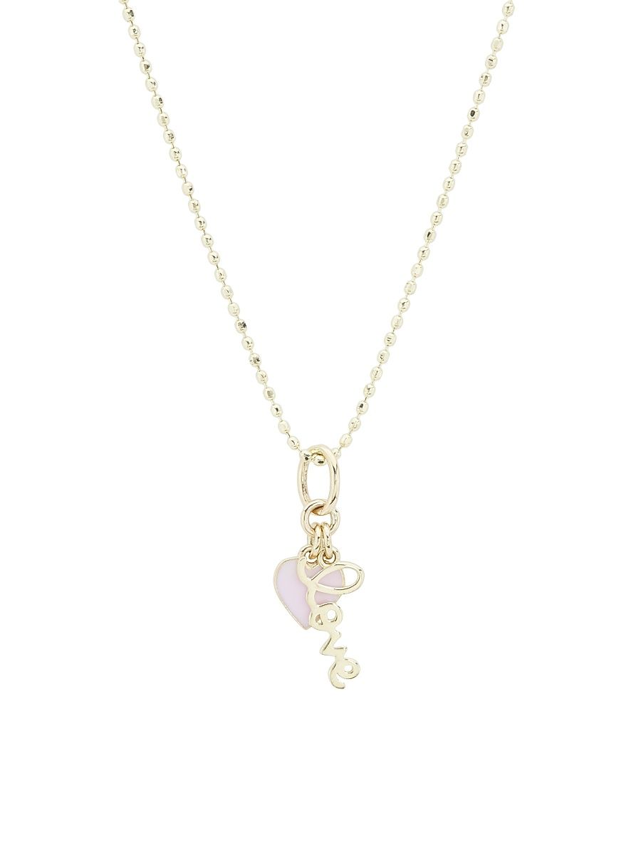 Women's Love Notes 14K Yellow Gold & Enamel Double Charm Necklace - Yellow Gold