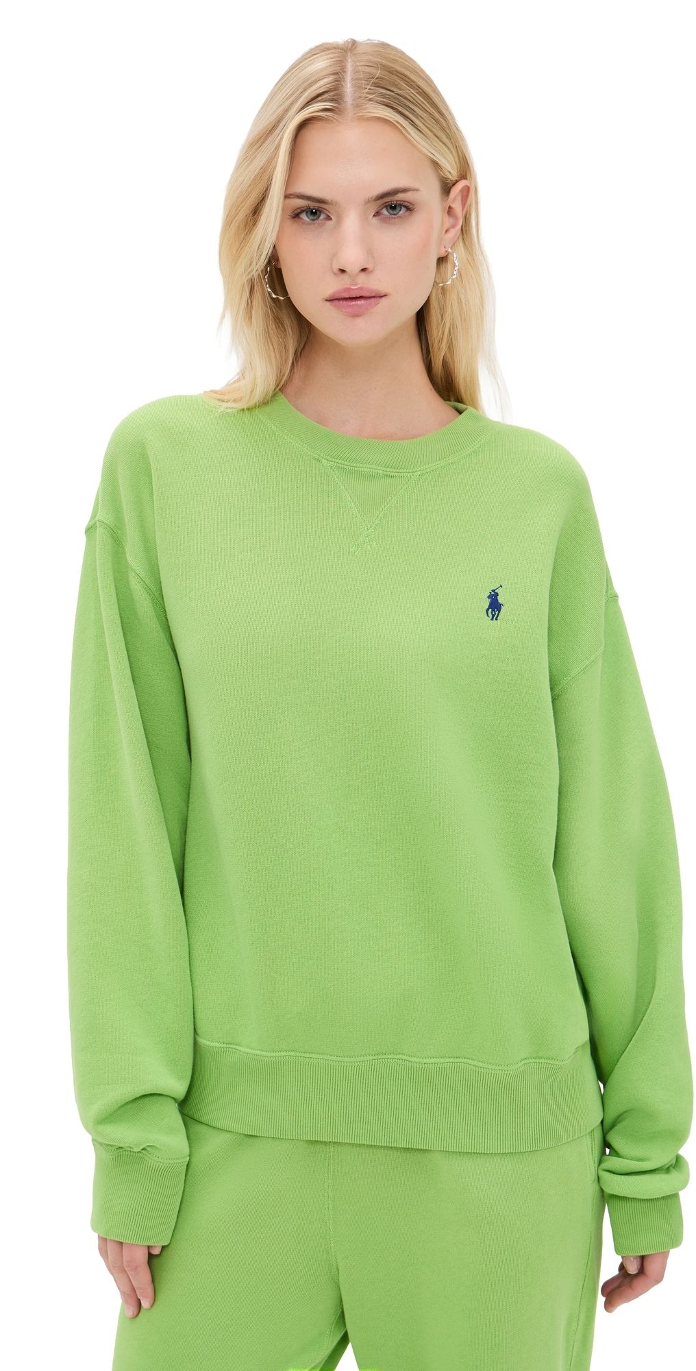 Polo Ralph Lauren Island Fleece Knit Long Sleeve Crew Neck Sweater Parakeet Green XL