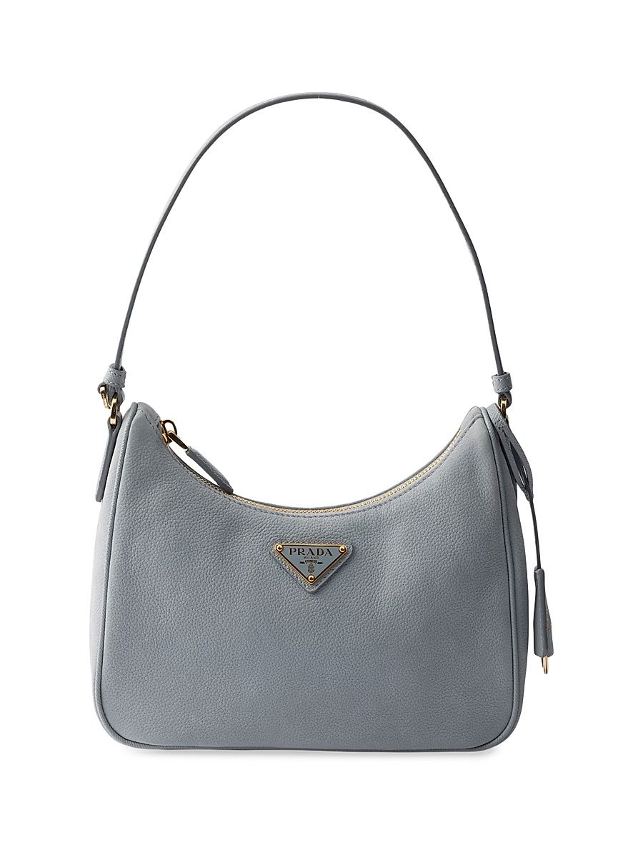 Women's Re-Edition 2005 Nubuck and Saffiano Leather Shoulder Bag - Grey