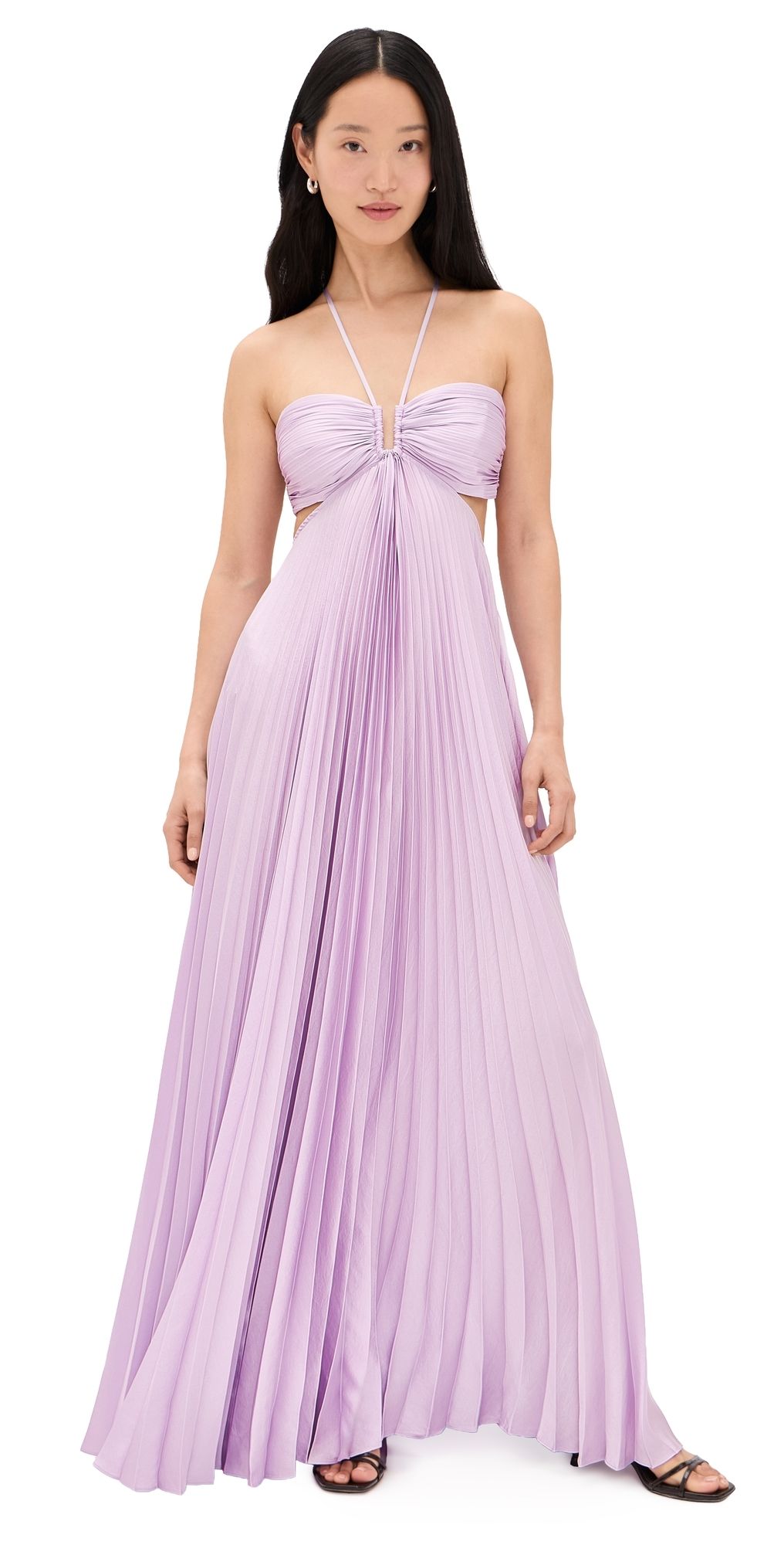 A. L.C. Moira Pleated Maxi Dress Lilac 00