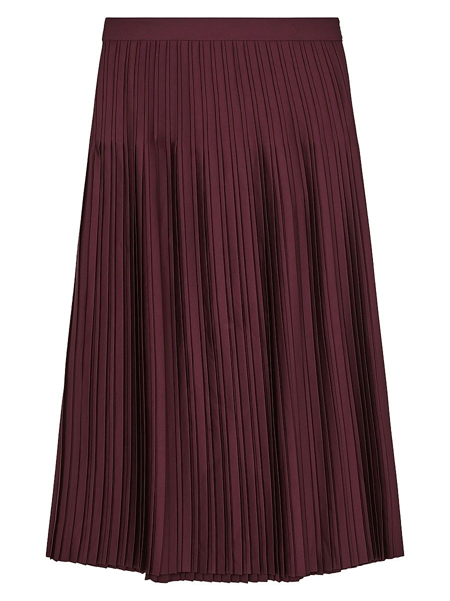 Women's Savannah Silk Satin A-Line Midi-Skirt - Burgundy - Size 14