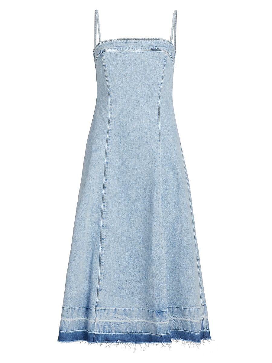 Women's Clarissa Denim A-Line Midi-Dress - Del Mar - Size 4