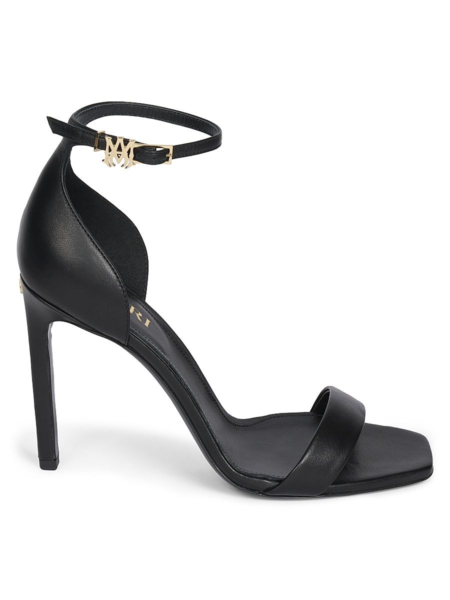 Women's MA 100MM Leather Sandals - Black - Size 8